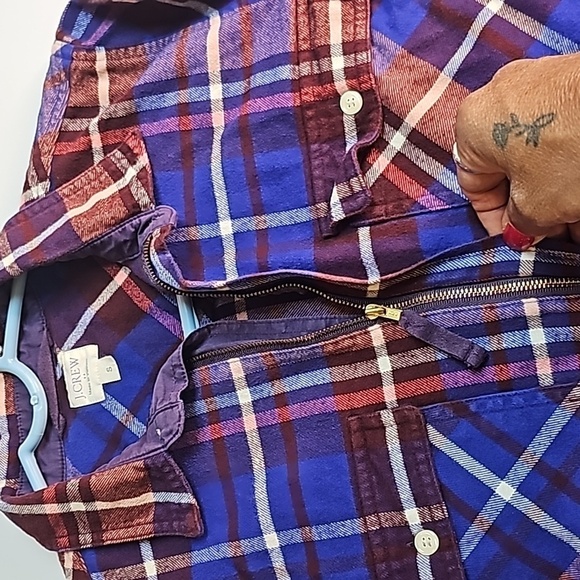 J Crew Flannel Shirt 1/2 Zip Sz Sm - Picture 10 of 13